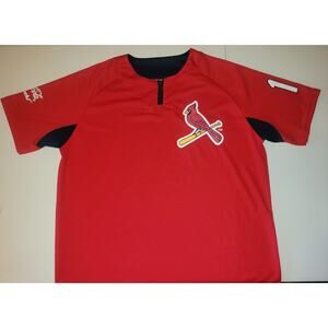 St Louis Cardinals Jersey Mens XL Red 1/4 Zip Performance Shirt MLB Baseball